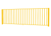 EnviroRail® Flat Top Railing Bay in Yellow angled slightly 