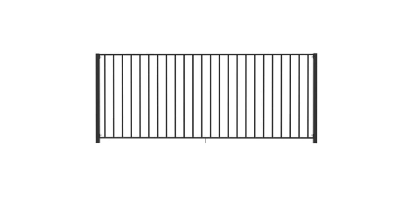 2.0m High EnviroRail® Flat Top Railing Bay in Black 