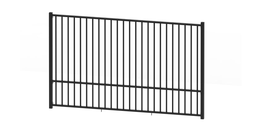 2.0m High EnviroRail® Flat Top Railing Bay in Black 