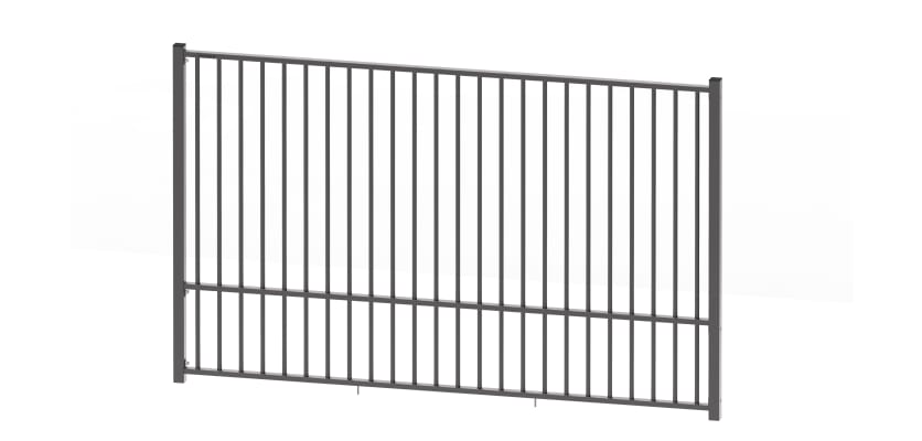 2.0m High EnviroRail® Flat Top Railing Bay in Grey