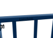 Close up of the EnviroRail® logo on a railing bay - Blue Finish