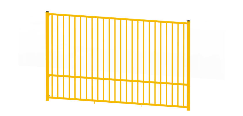 2.0m High EnviroRail® Flat Top Railing Bay in Yellow
