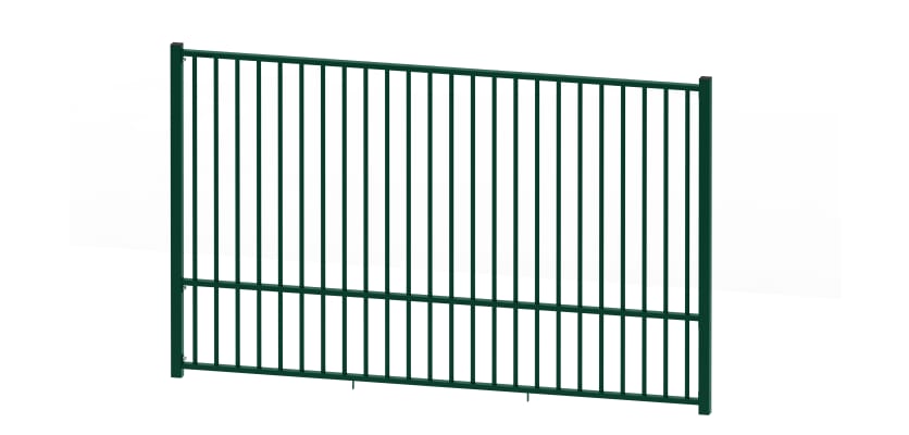 2.0m High EnviroRail® Flat Top Railing Bay in Green