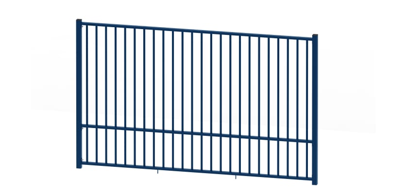 2.0m High EnviroRail® Flat Top Railing Bay in Blue