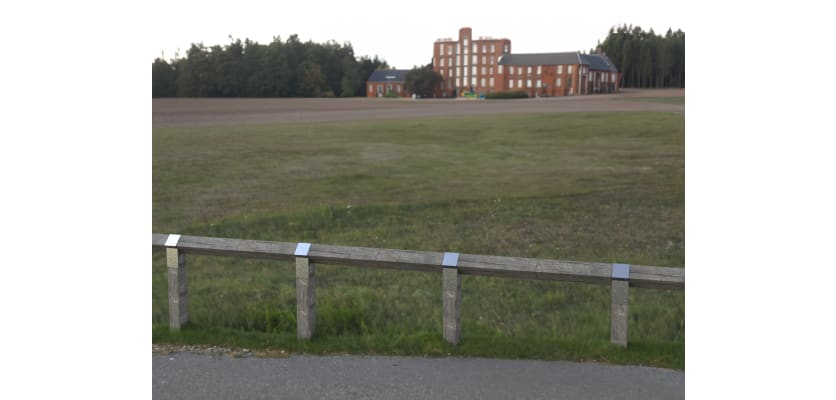 Timber Knee Rail Fencing along a Path 