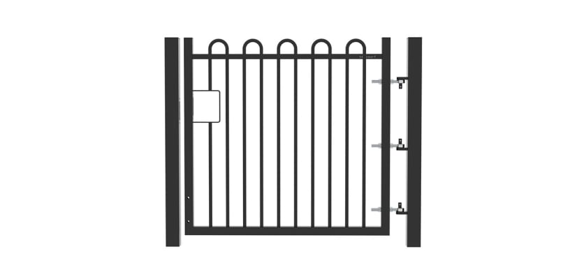 1.0m High Single Leaf EnviroRail® PlaySec Railing Gate in Black 