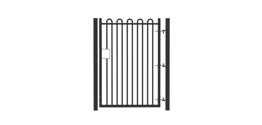 1.8m High Single Leaf EnviroRail® PlaySec Railing Gate in Black 