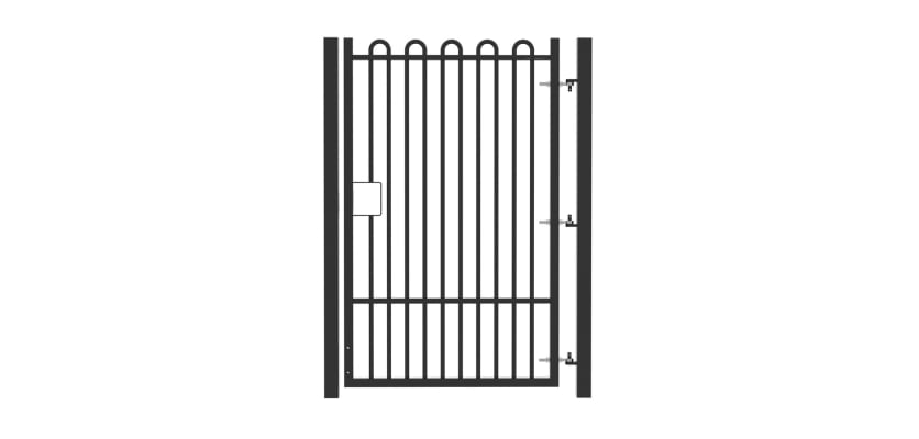 2.0m High Single Leaf EnviroRail® PlaySec Railing Gate in Black 
