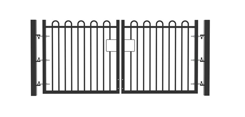 1.0m High Double Leaf EnviroRail® PlaySec Railing Gate in Black 