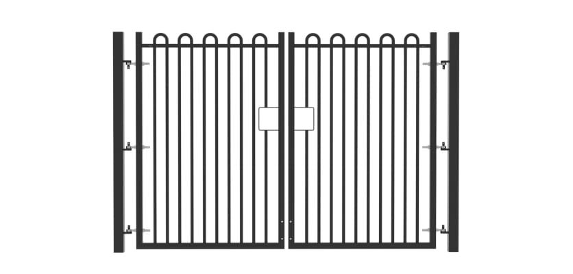 1.5m High Double Leaf EnviroRail® PlaySec Railing Gate in Black 
