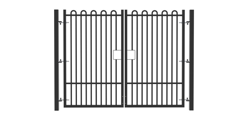 2.0m High Double Leaf EnviroRail® PlaySec Railing Gate in Black 