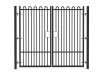 2.0m High Double Leaf EnviroRail® PlaySec Railing Gate in Black 
