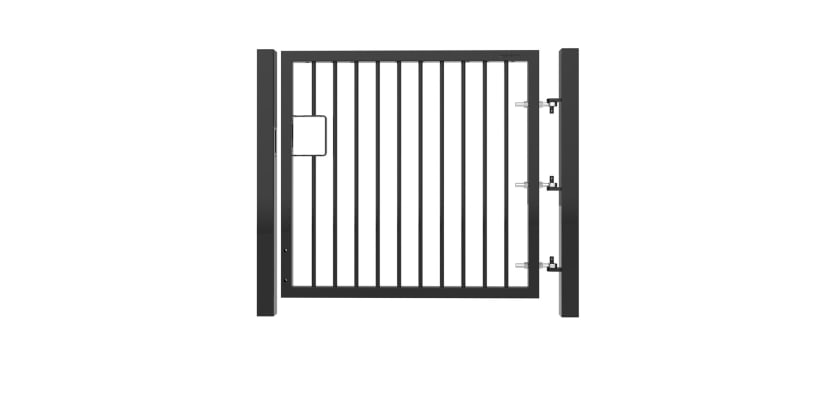 Black EnviroRail® Flat Top Single Leaf Gate Kit