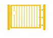Yellow EnviroRail® Flat Top Single Leaf Gate Kit