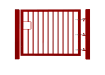 Red EnviroRail® Flat Top Single Leaf Gate Kit