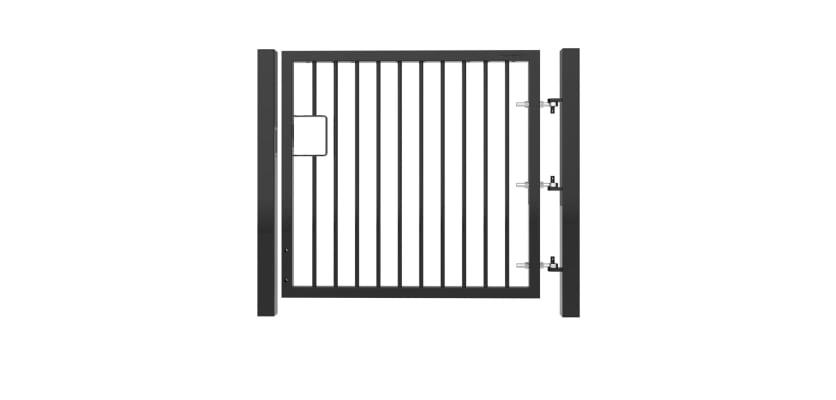 Black EnviroRail® Flat Top Single Leaf Gate Kit