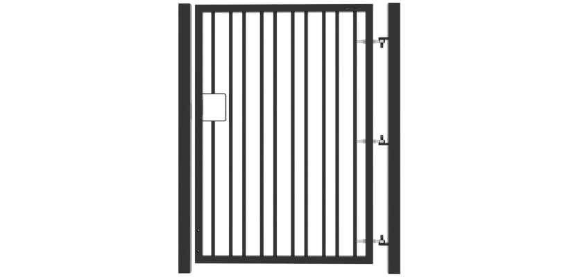 Black EnviroRail® Flat Top Single Leaf Gate Kit