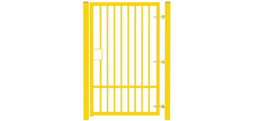 Yellow EnviroRail® Flat Top Single Leaf Gate Kit