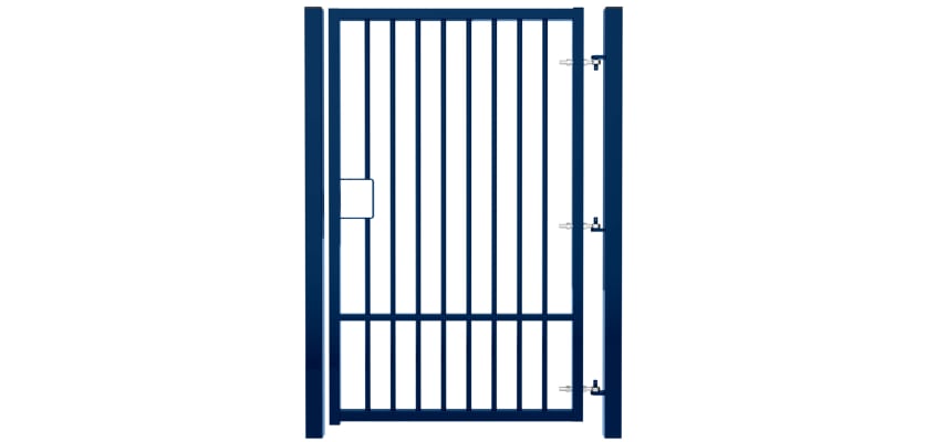 Blue EnviroRail® Flat Top Single Leaf Gate Kit