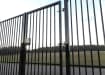 Black EnviroRail® Flat Top Single Leaf Gate Kit installed in park
