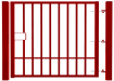 A Red 2.4m High EnviroRail Flat Top Gate Kit