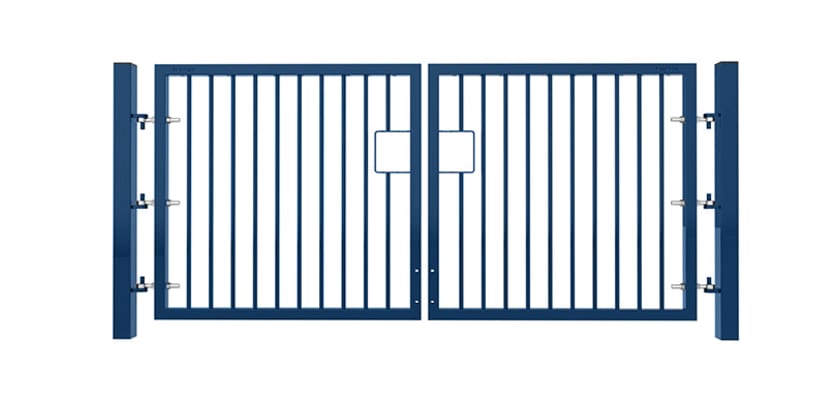 0.9m High x 5.0m Wide EnviroRail® Double Leaf Flat Top Gate in Blue