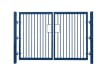 0.9m High x 5.0m Wide EnviroRail® Double Leaf Flat Top Gate in Blue