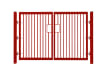 0.9m High x 5.0m Wide EnviroRail® Double Leaf Flat Top Gate in Red
