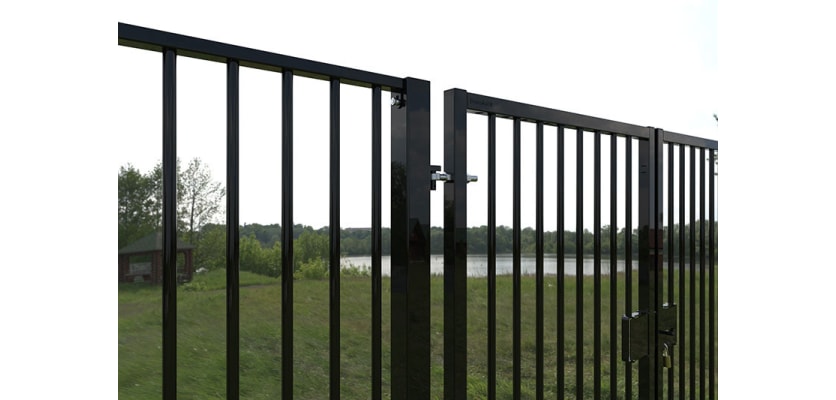 EnviroRail® Double Leaf Flat Top Gate installed outside a park