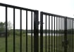 EnviroRail® Double Leaf Flat Top Gate installed outside a park
