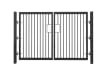 1.0m High x 5.0m Wide EnviroRail® Double Leaf Flat Top Gate in Black 