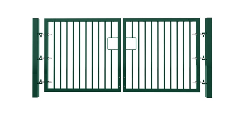 1.2m High x 3.0m Wide EnviroRail® Double Leaf Flat Top Gate in Green