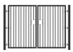 1.5m High x 3.0m Wide EnviroRail® Double Leaf Flat Top Gate in Black 