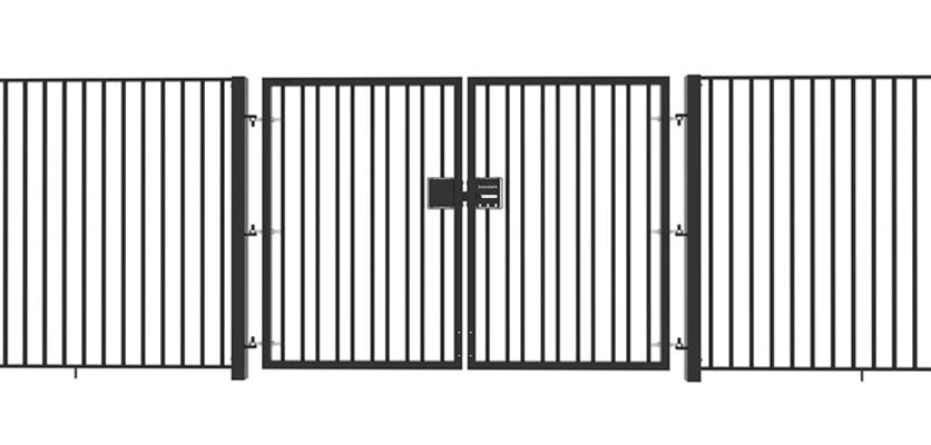 EnviroRail® Double Leaf Flat Top Gate installed into a fencing line 