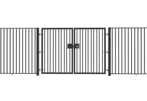  1.5m High x 5.0m Wide EnviroRail® Flat Top Double Leaf Gate Kit