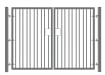1.5m High x 5.0m Wide EnviroRail® Double Leaf Flat Top Gate in Grey
