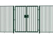 A Green EnviroRail® Double Leaf Flat Top Gate installed into a fencing line