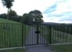 EnviroRail® Double Leaf Flat Top Gate installed outside a park