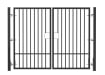 2.0m High x 5.0m Wide EnviroRail® Double Leaf Flat Top Gate in Black 