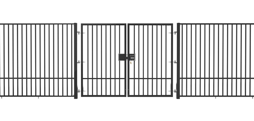 EnviroRail® Double Leaf Flat Top Gate installed into a fencing line 