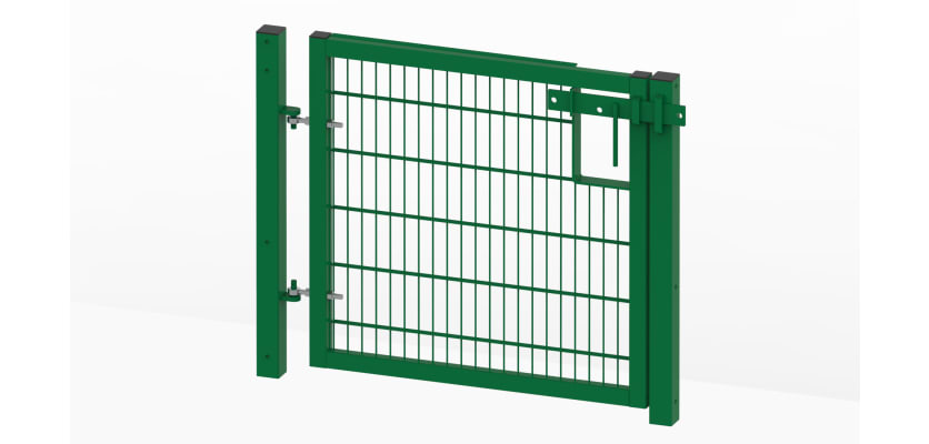  1.5m High x 1.5m Wide Twin Mesh Single Leaf Gate Kit  in green