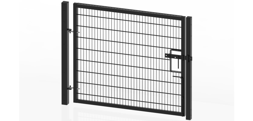 2.0m High x 3.5m Wide Twin Mesh Single Leaf Gate Kit in black