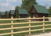 Timber Post and rail installed round holiday homes