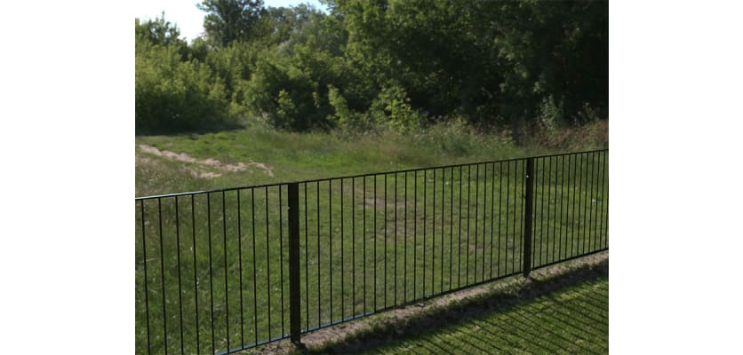 Standard Flat Top Railings installed in an outdoor perimeter