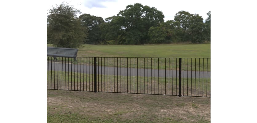 Standard Flat Top Railings installed in a park 