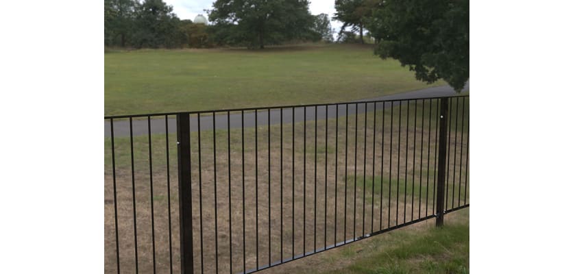 Standard Flat Top Railings installed alongside a path 