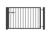 1.0m High Single Leaf Standard Flat Top Railing Gate in Black 