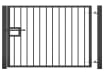 1.8m High Single Leaf Standard Flat Top Railing Gate in Black 
