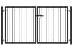 1.0m High Double Leaf Standard Flat Top Railing Gate in Black 