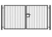 1.8m High Double Leaf Standard Flat Top Railing Gate in Black 